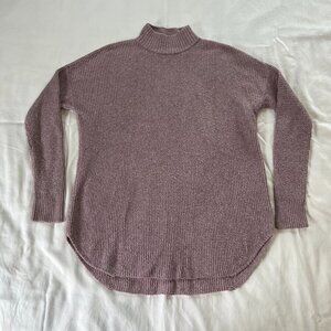 Aerie Light Purple Knit Mock Neck Long Sleeve Sweater | Size M